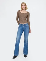 Cropped Pointelle Cardigan