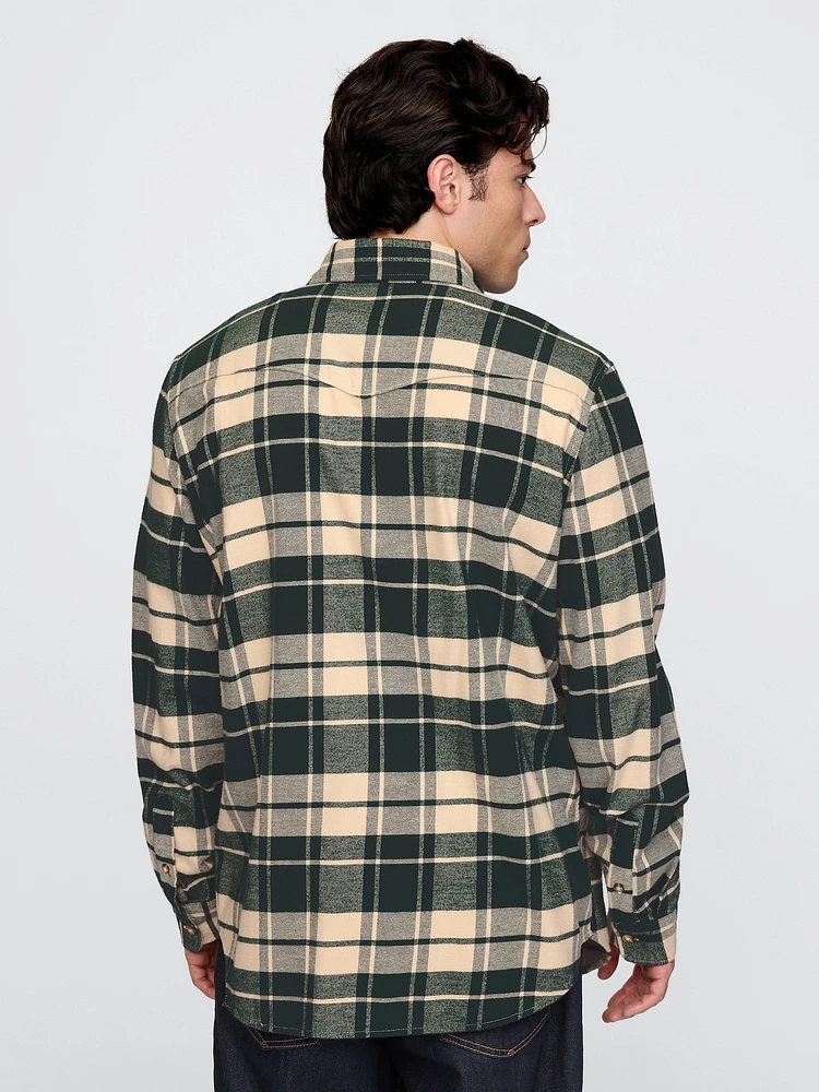 Organic Cotton Flannel Western Shirt