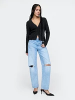 CashSoft Pointelle Cardigan