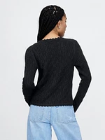 CashSoft Pointelle Cardigan