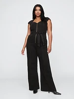 Belted Denim Jumpsuit