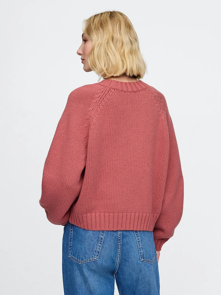 Relaxed Balloon-Sleeve Sweater