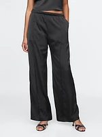 Mid Rise Recycled Satin Seamed Pants