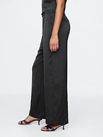 Mid Rise Recycled Satin Seamed Pants