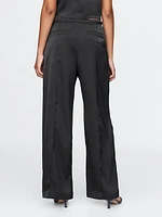 Mid Rise Recycled Satin Seamed Pants