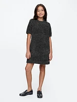 Kids Fuzzy Metallic Sweater Dress