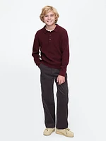 Kids CashSoft Rib Polo Sweater