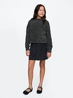 Kids Fuzzy Metallic Crewneck Sweater