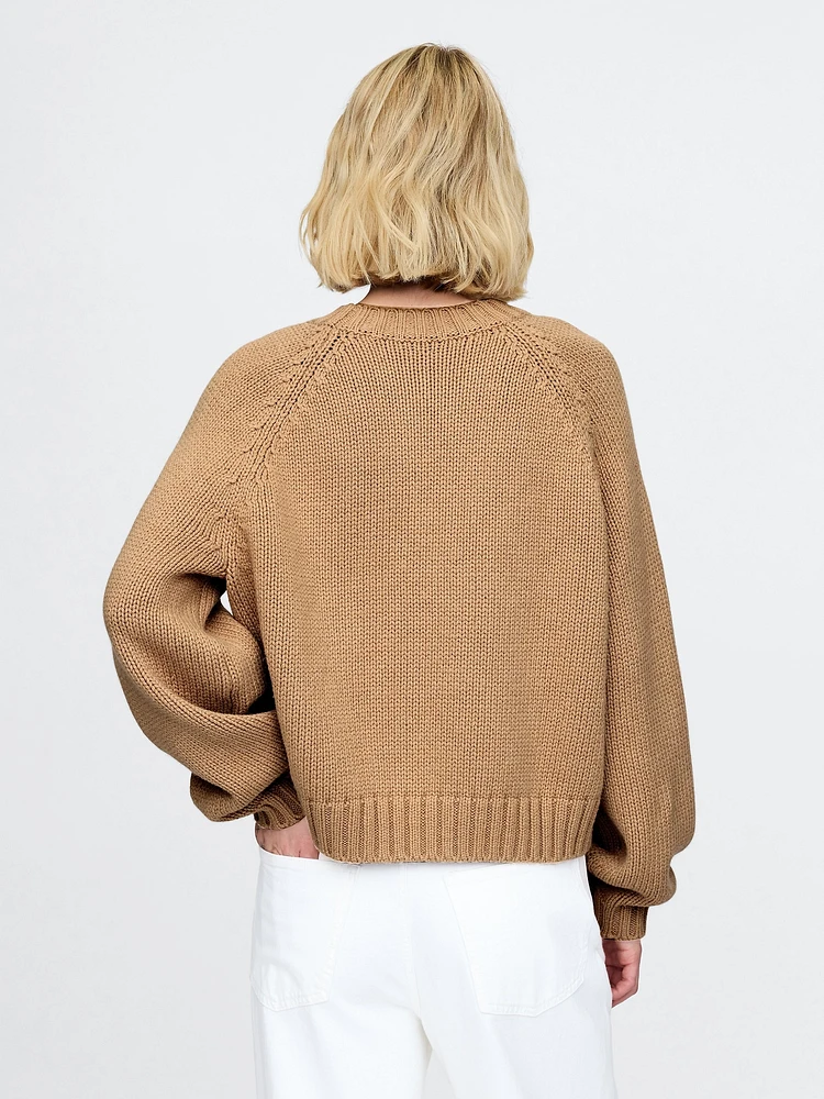 Relaxed Balloon-Sleeve Sweater
