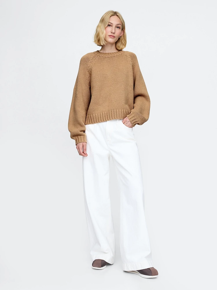Relaxed Balloon-Sleeve Sweater