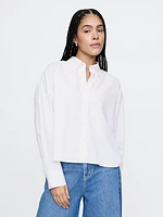 Organic Cotton Poplin Cropped Big Shirt