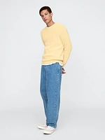 Shaker-Stitch Crewneck Sweater