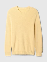 Shaker-Stitch Crewneck Sweater