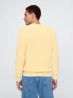 Shaker-Stitch Crewneck Sweater