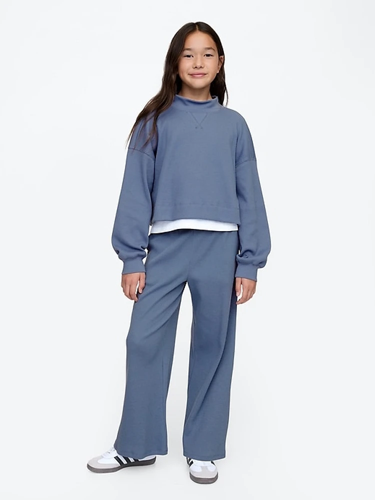 Kids Waffle-Knit Wide-Leg Pants