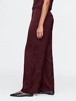 Mid Rise Recycled Satin Seamed Pants