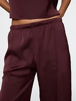 Mid Rise Recycled Satin Seamed Pants