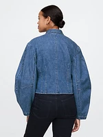 Barrel-Sleeve Denim Shirt