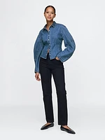 Barrel-Sleeve Denim Shirt