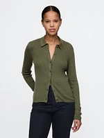 CashSoft Rib Polo Cardigan