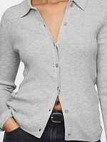 CashSoft Rib Polo Cardigan