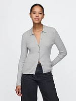 CashSoft Rib Polo Cardigan