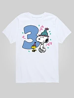 Toddler Peanuts 3rd Birthday Short Sleeve Graphic Tee