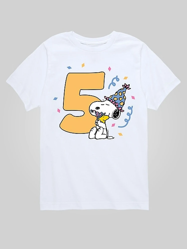 Toddler Peanuts 5th Birthday Short Sleeve Graphic T-Shirt