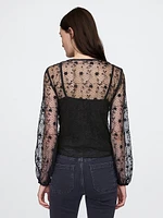 Recycled Lace Ruffle Top