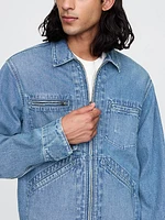 Denim Zip Shirt Jacket