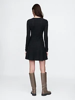 CashSoft Pointelle Mini Sweater Dress