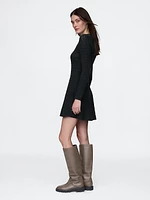 CashSoft Pointelle Mini Sweater Dress