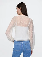 Recycled Lace Ruffle Top