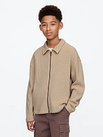 Kids Waffle Zip Shirt Jacket