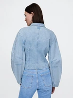 Barrel-Sleeve Denim Shirt