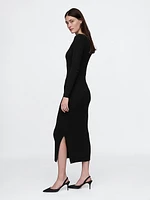 Boatneck Rib Midi Sweater Dress