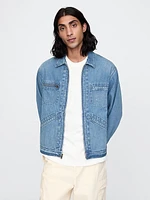 Denim Zip Shirt Jacket