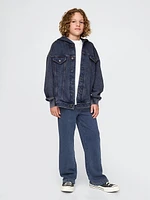 Kids Hooded Icon Sweatshirt Denim Jacket