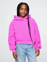 Kids Sherpa Cropped Hoodie