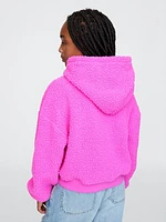 Kids Sherpa Cropped Hoodie