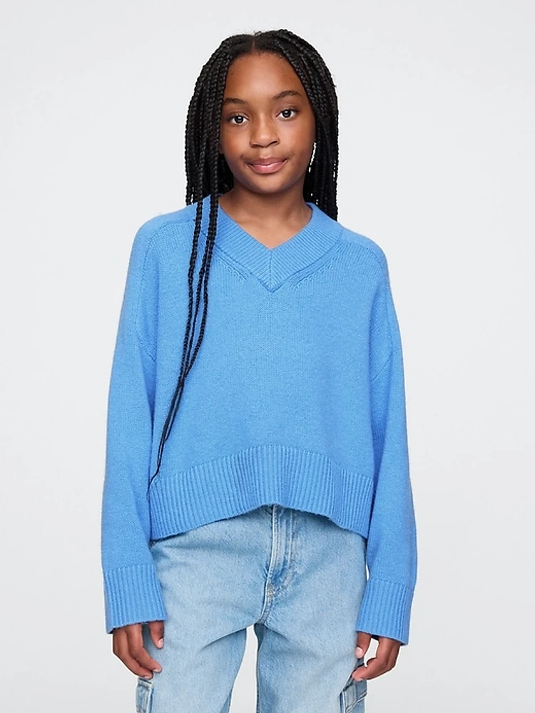 Kids CashSoft Oversized V-Neck Sweater