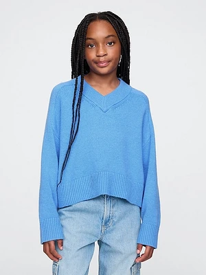 Kids CashSoft Oversized V-Neck Sweater