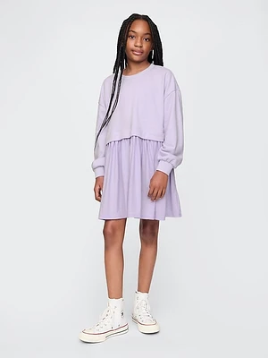 Kids 2-in-1 Vintage Soft Sweatshirt Dress