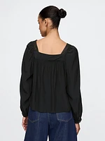 Square-Neck Bow Cropped Top