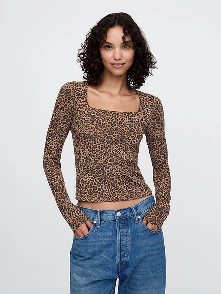 CloseKnit Jersey Square-Neck Top