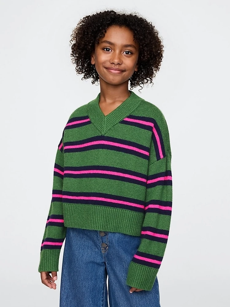 Kids CashSoft Oversized V-Neck Sweater