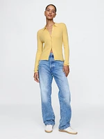 CashSoft Rib Polo Cardigan