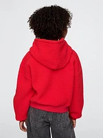 Kids Sherpa Cropped Hoodie