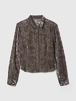 Cropped Velvet Shirt