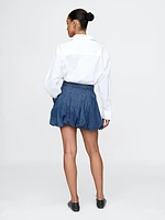 Denim Bubble Mini Skirt